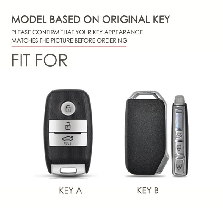 For Kia Sportage R / K5 / K4 / K2 / KX3 Hallmo B Style Car Cowhide Leather Key Protective Cover Key Case(Brown)