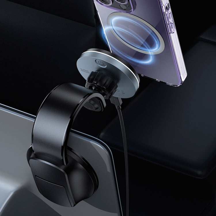 MOMAX CM25B Magnetic Wireless Charger Car Suction Cup Phone Holder