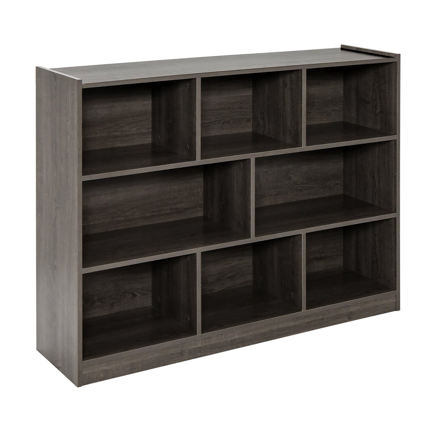 3-Tier Open Bookcase 8-Cube Floor Standing Storage Shelves Display Cabinet-White