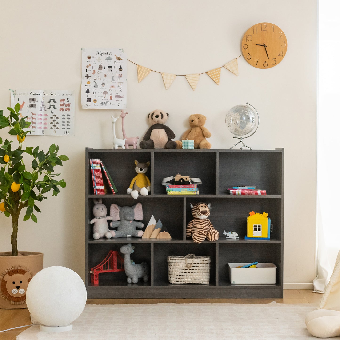 3-Tier Open Bookcase 8-Cube Floor Standing Storage Shelves Display Cabinet-White