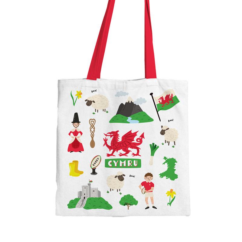 Tote Shopping Bag - Welsh Dragon Wales (Cymru)