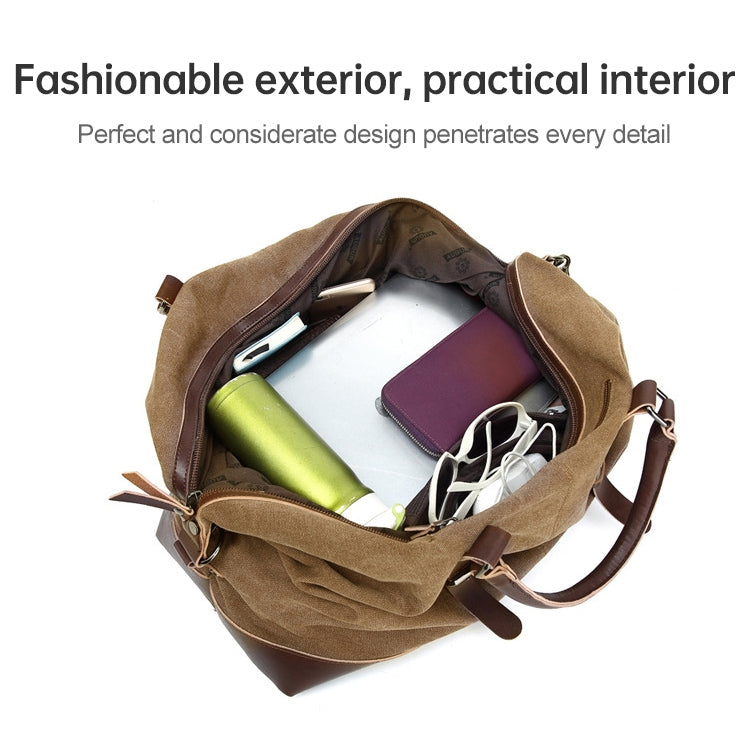 AUGUR 2012 Portable Casual Canvas Travel Handbag Baggage Shoulder Crossby Bag(Army Green)