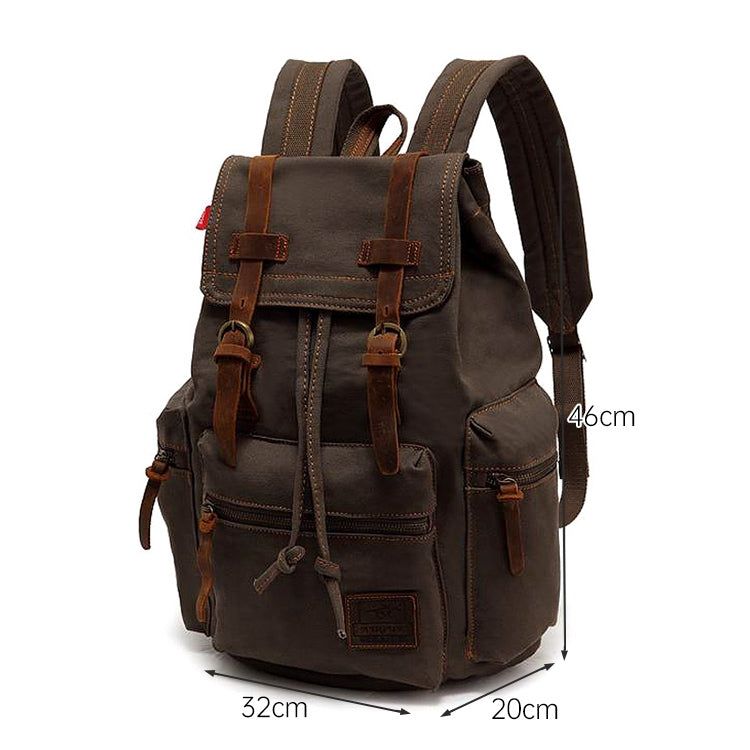 AUGUR 1039 Large Student Retro Canvas Backpack Shoulders Laptop Bag, 1039 Large