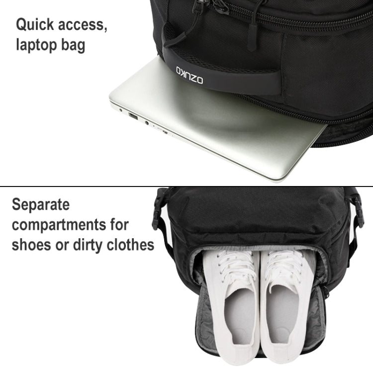 Ozuko 8983 Large Capacity Waterproof Travel Outdoor USB Shoulder Backpack 20 Inch(Blue)