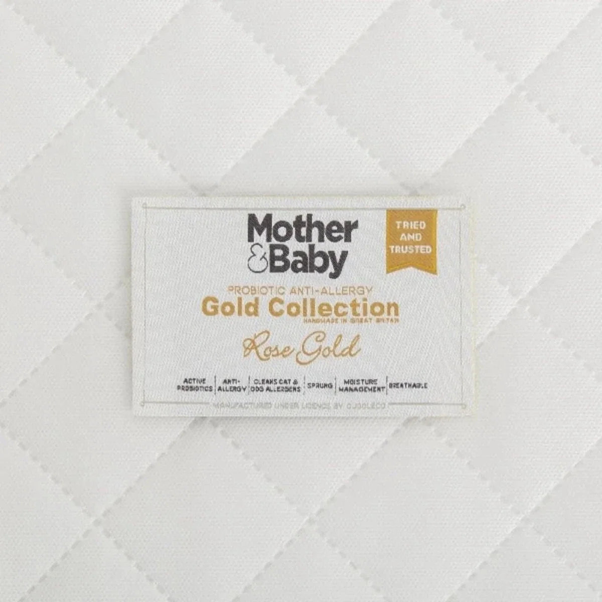 CuddleCo Mother&Baby Rose Gold Anti-Allergy Sprung Cot Bed Mattress 140 x 70cm