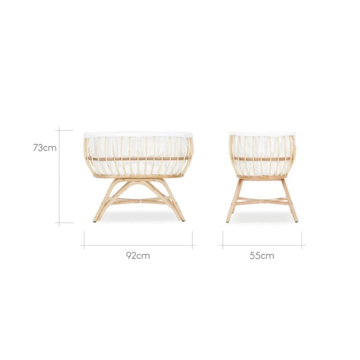 CuddleCo Aria Rattan Crib - Natural
