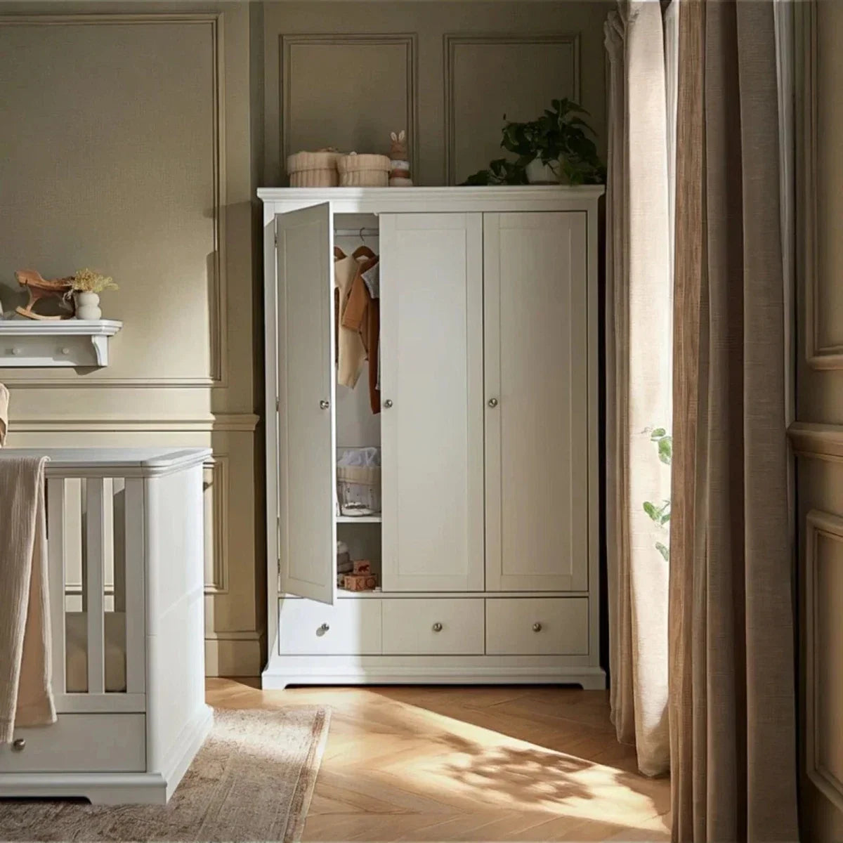 CuddleCo Beaumont Triple Wardrobe - White