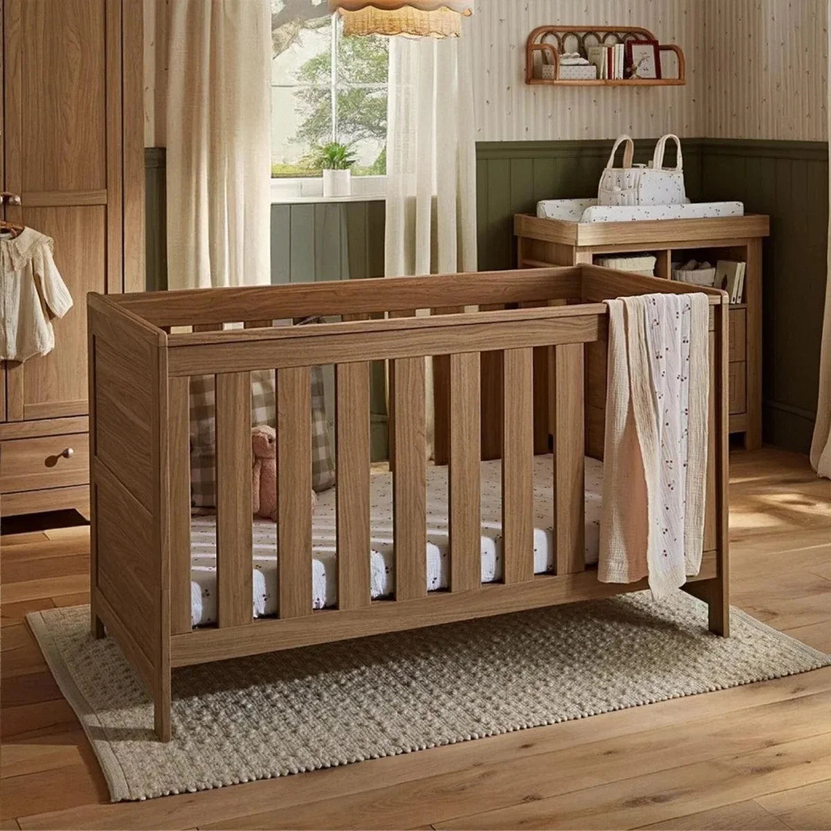 CuddleCo Burford Cot Bed - Oak