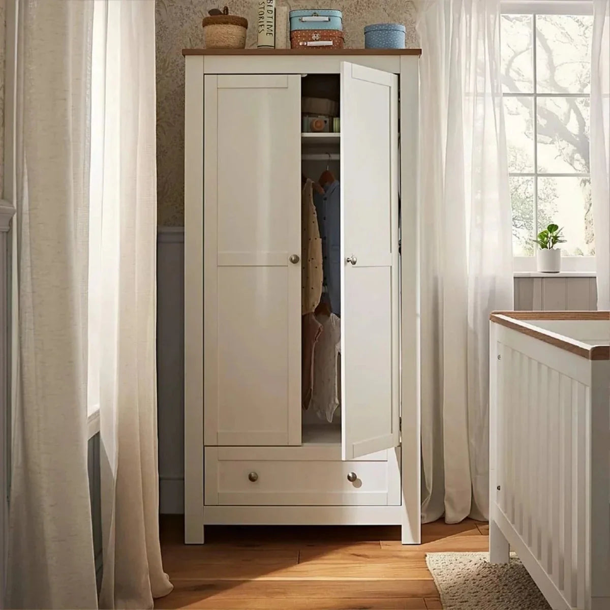 CuddleCo Burford Wardrobe - White/Oak