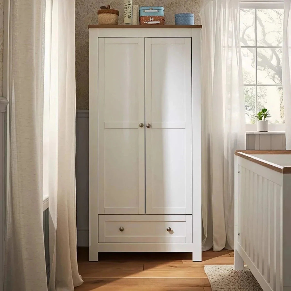 CuddleCo Burford 3 Piece Nursery Furniture Set - White/Oak