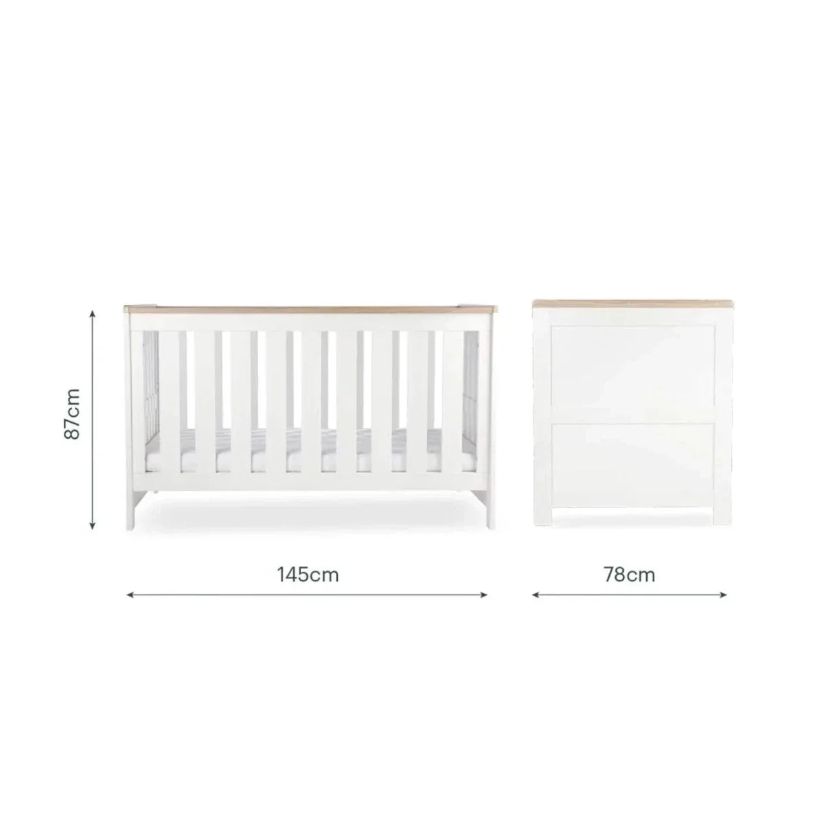 CuddleCo Burford 3 Piece Nursery Furniture Set - White/Oak