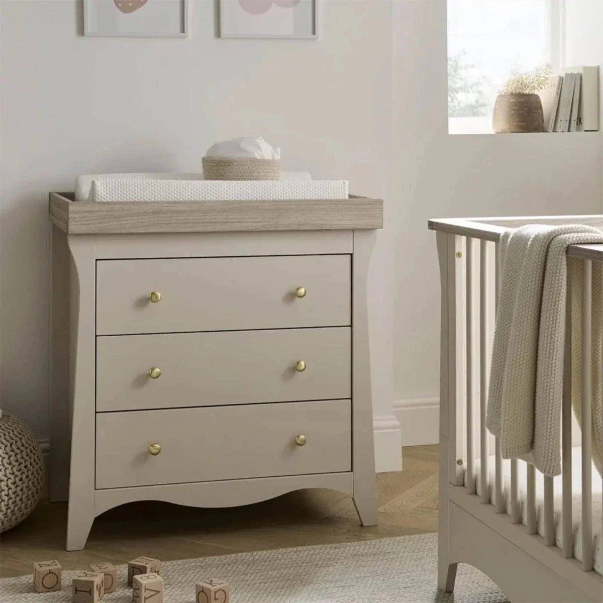 CuddleCo Clara 3 Piece Nursery Furniture Set - Cashmere & Ash
