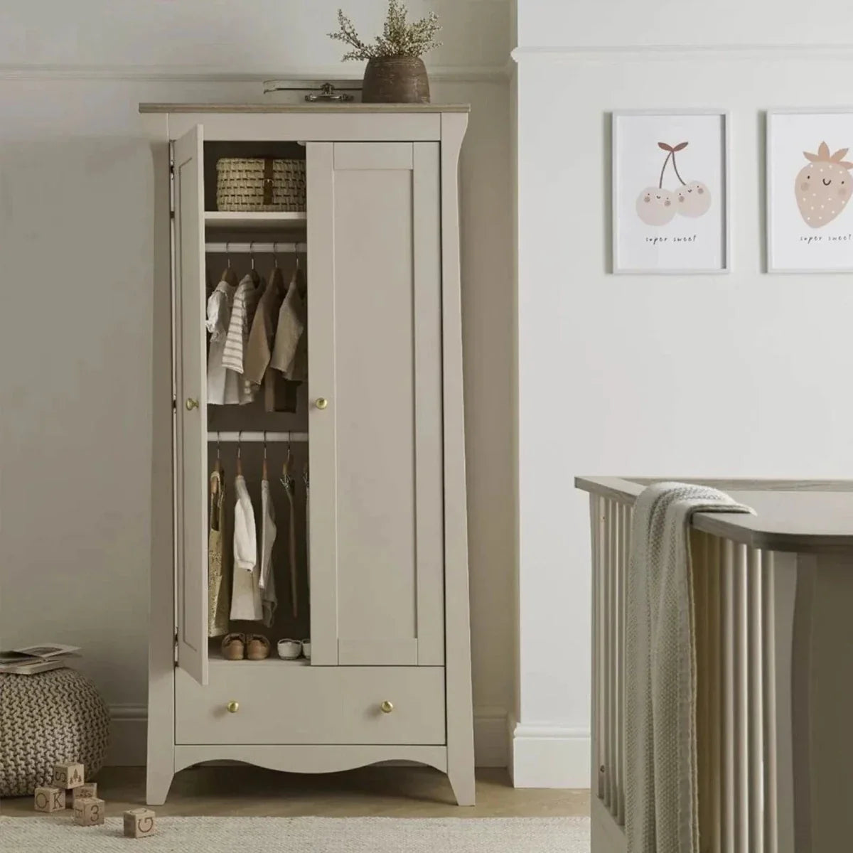 CuddleCo Clara 3 Piece Nursery Furniture Set - Cashmere & Ash