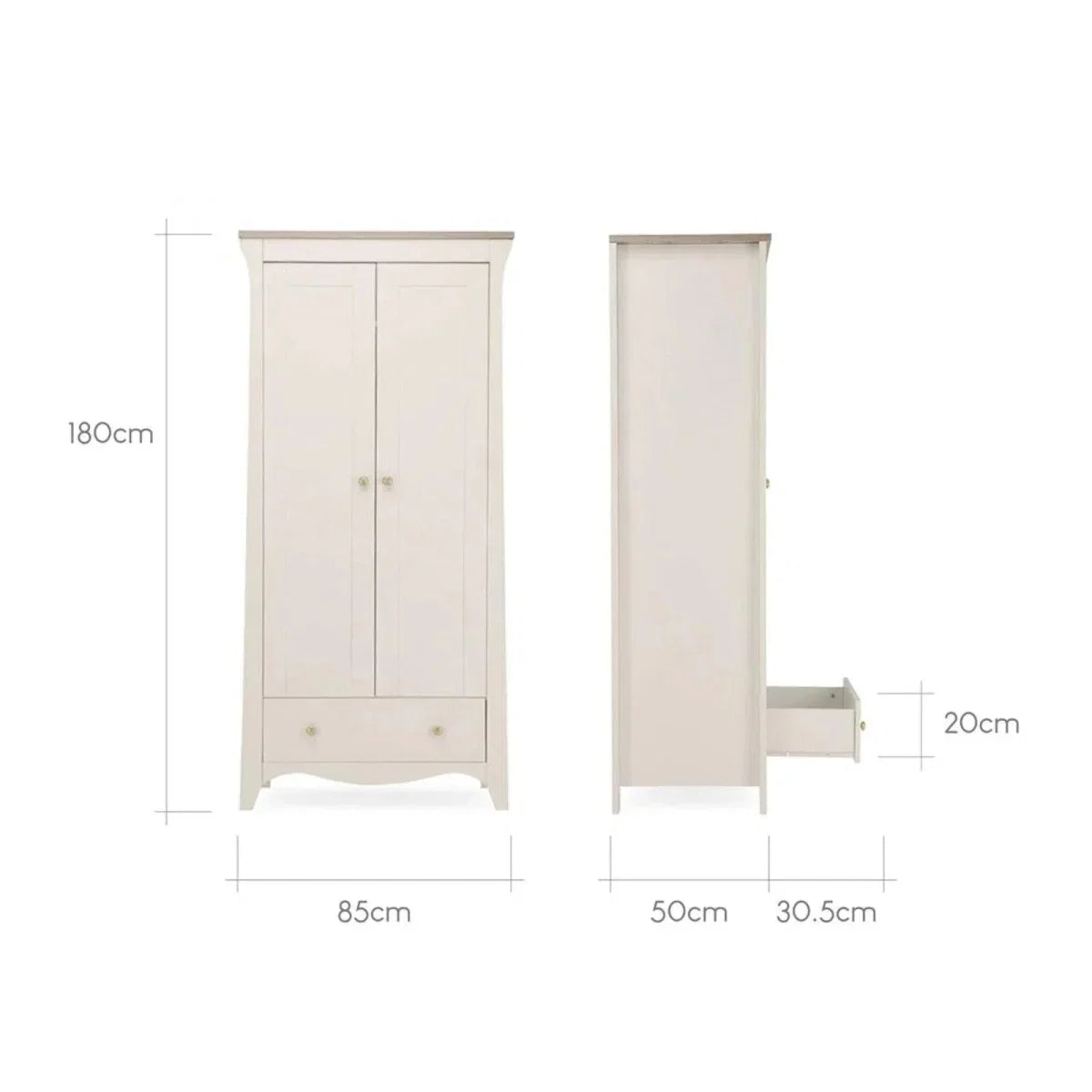 CuddleCo Clara 3 Piece Nursery Furniture Set - Cashmere & Ash