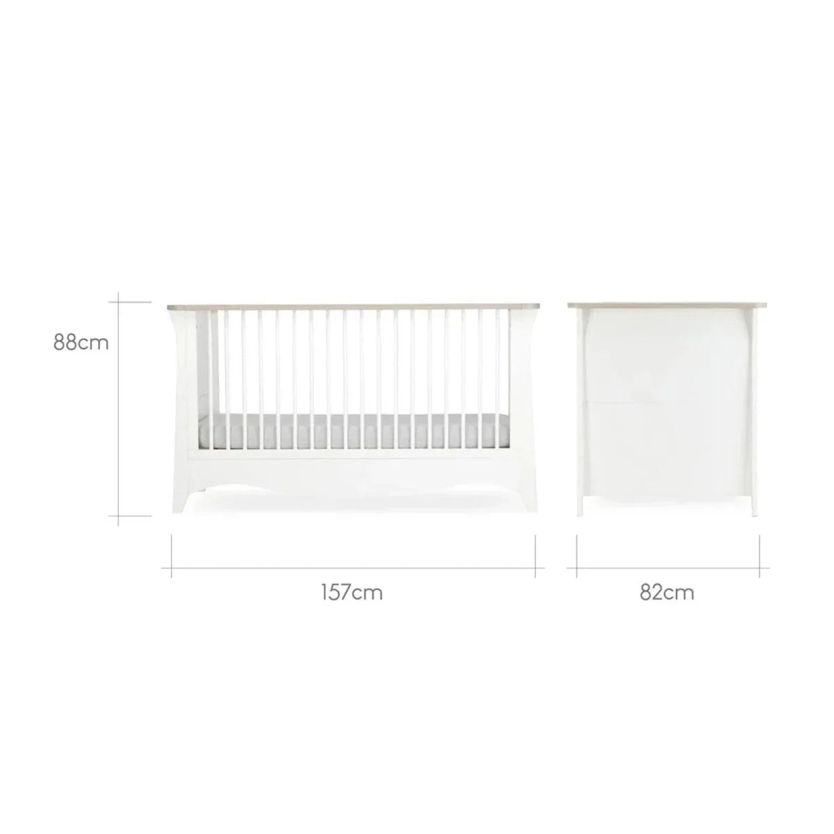 CuddleCo Clara 2 Piece Nursery Furniture Set - White & Ash