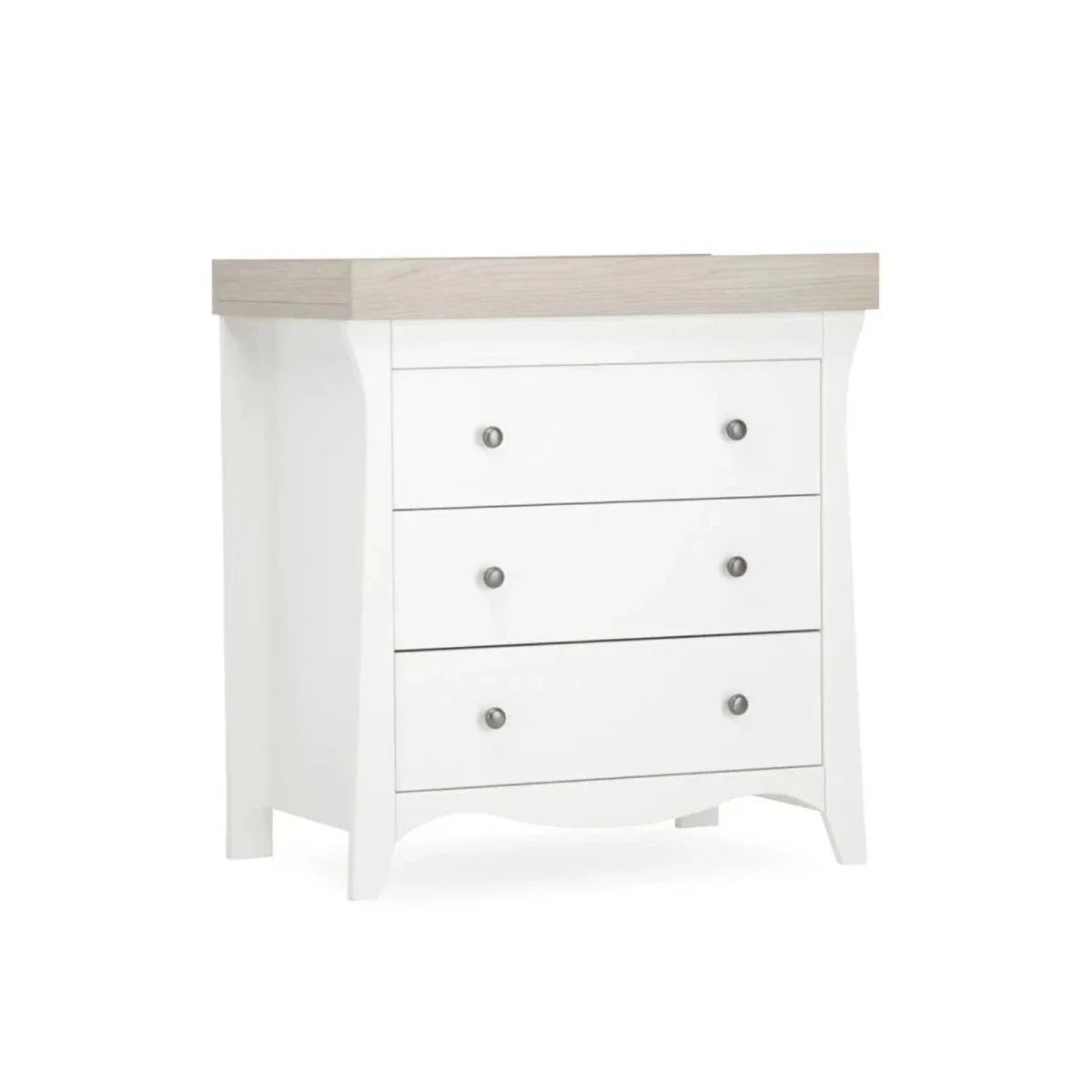 CuddleCo Clara 3 Piece Nursery Furniture Set - White & Ash