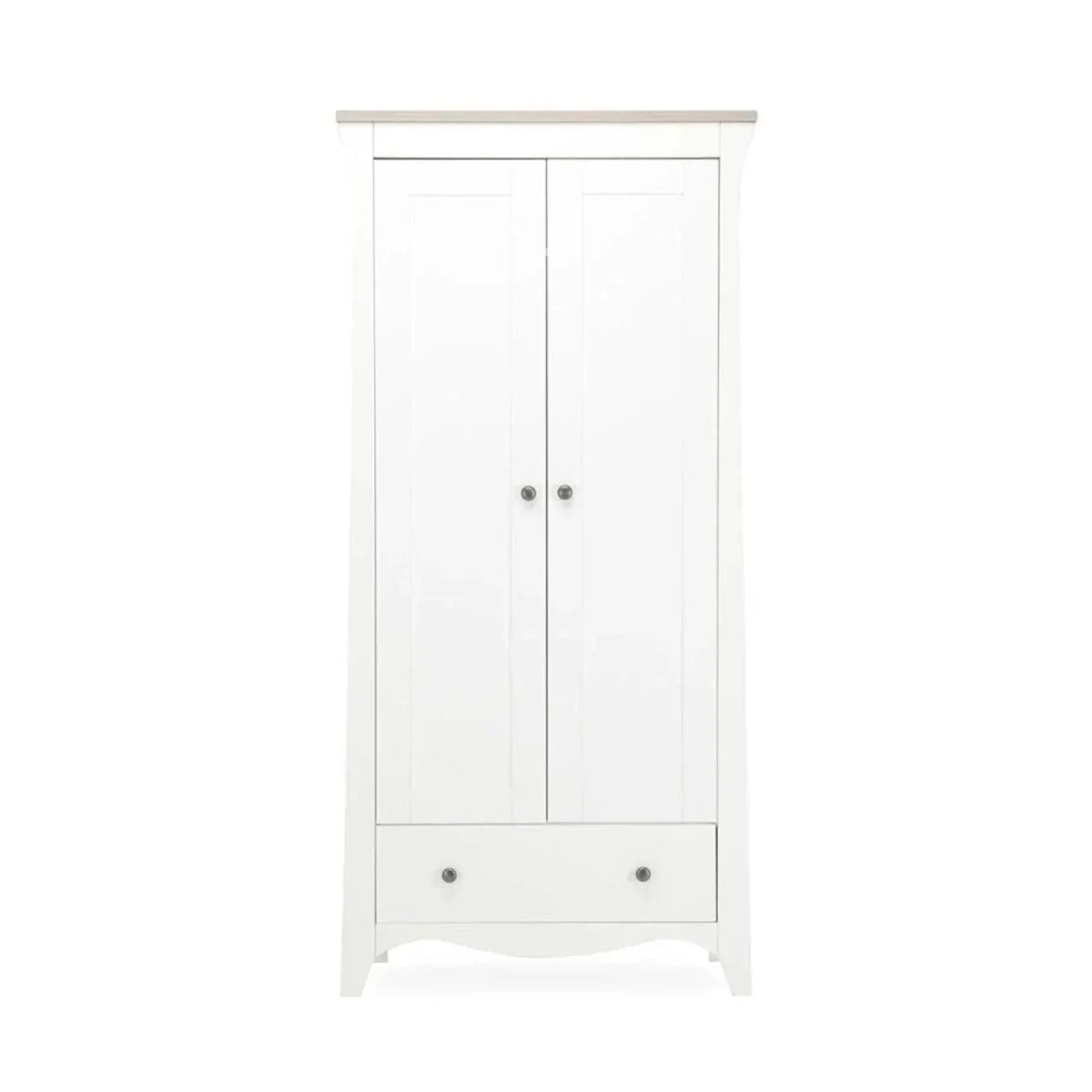 CuddleCo Clara 2 Door Double Wardrobe - White & Ash