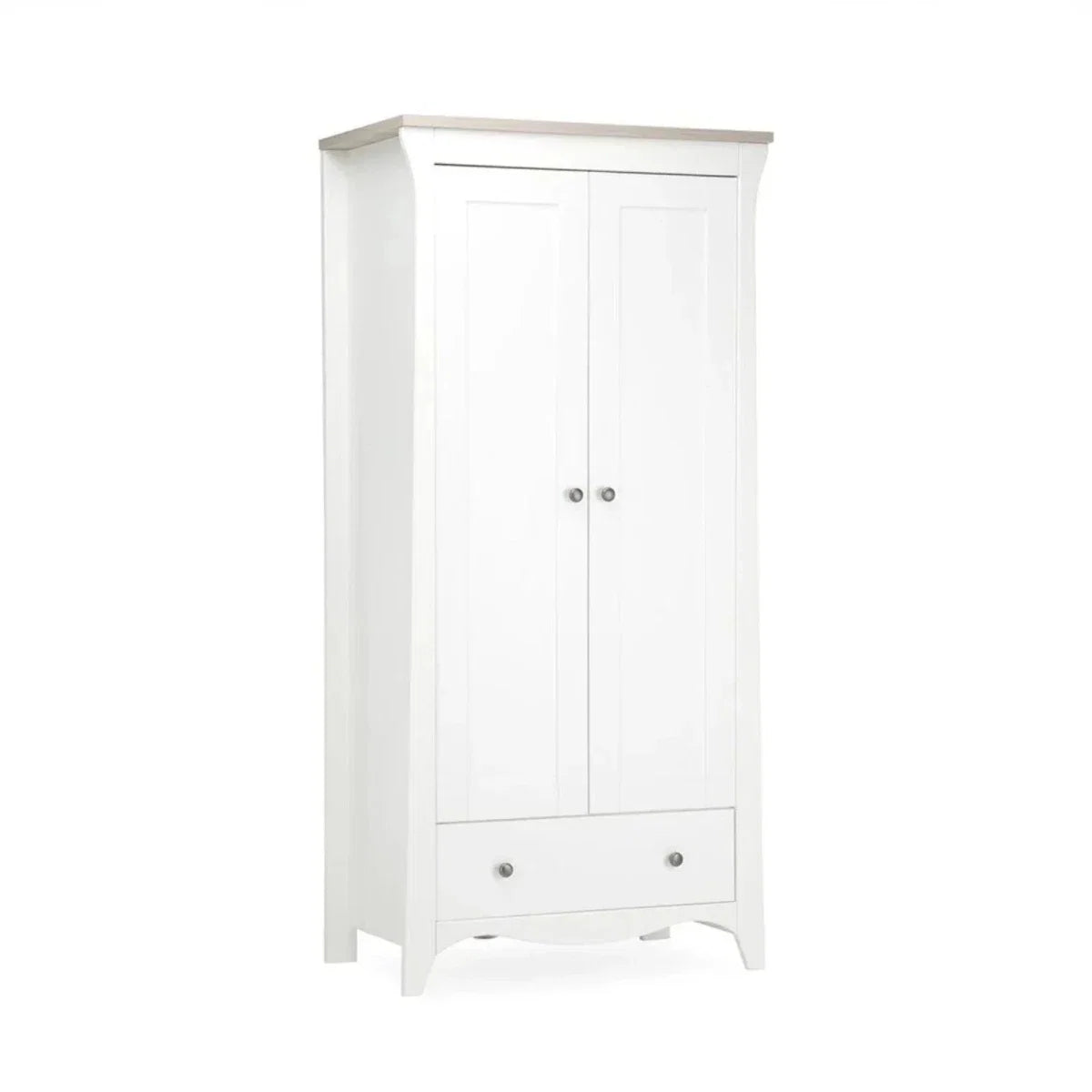 CuddleCo Clara 2 Door Double Wardrobe - White & Ash