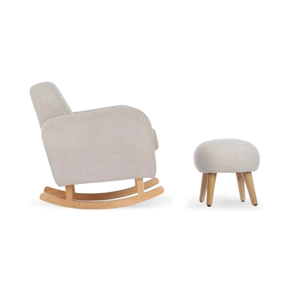 CuddleCo Etta Nursing Chair & Foot Stool - Boucle Mushroom