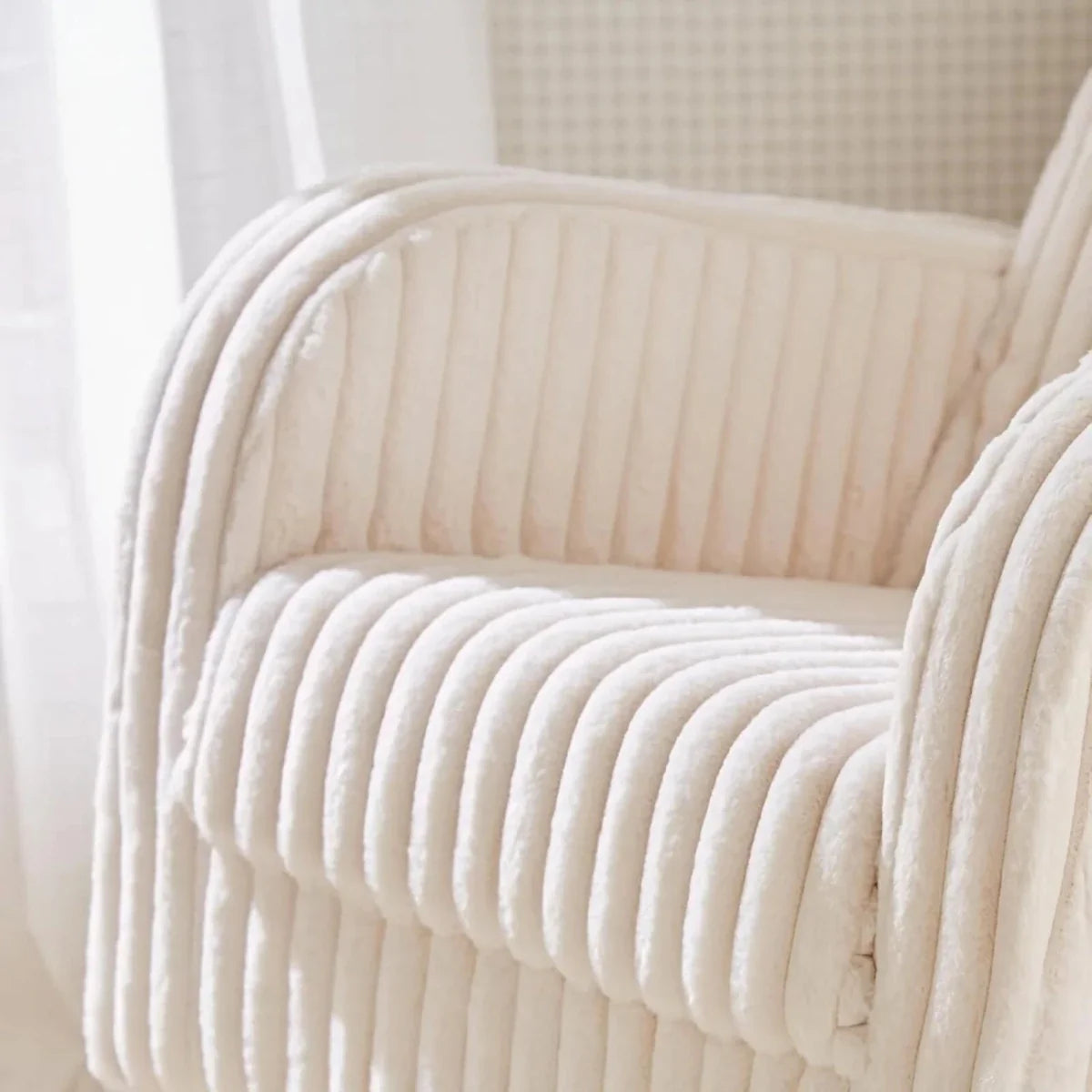 CuddleCo Etta Nursing Chair & Foot Stool - Faux Fur Cream