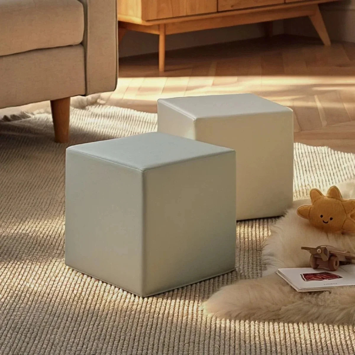 CuddleCo Soft Play Cubes 2 Piece - Sea Salt/Pebble