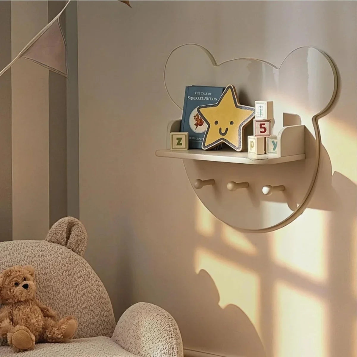 CuddleCo Play House Bear Shelf - Pebble