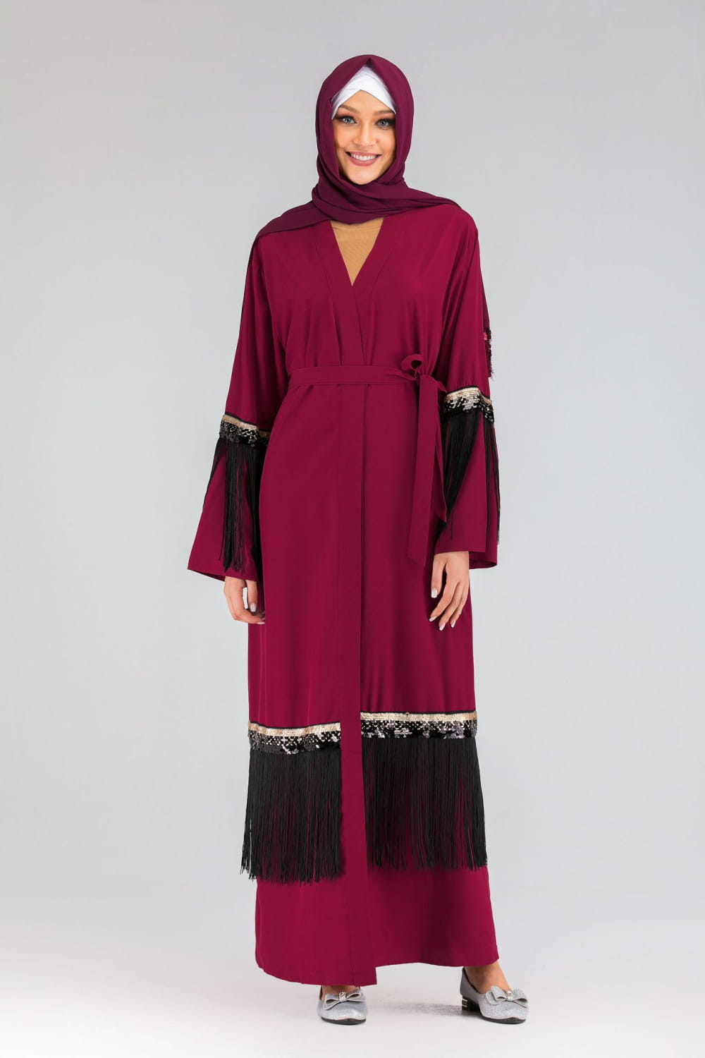 Fringed Abaya - Luxury Statement Piece