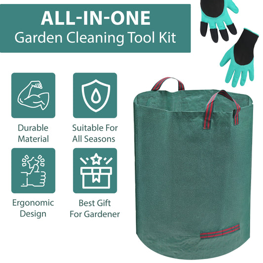 5-in-1 Garden Rake Set with Leaf Grabbers
