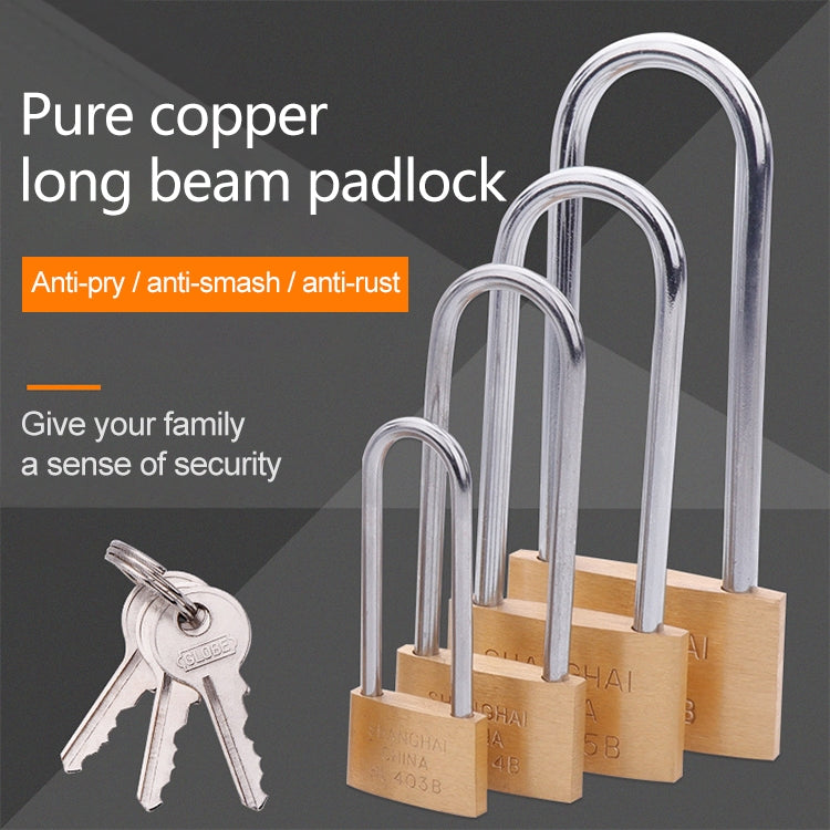 Copper Padlock Small Lock, Style: Long Lock Beam, 30mm Not Open, Long, 30mm Not Open