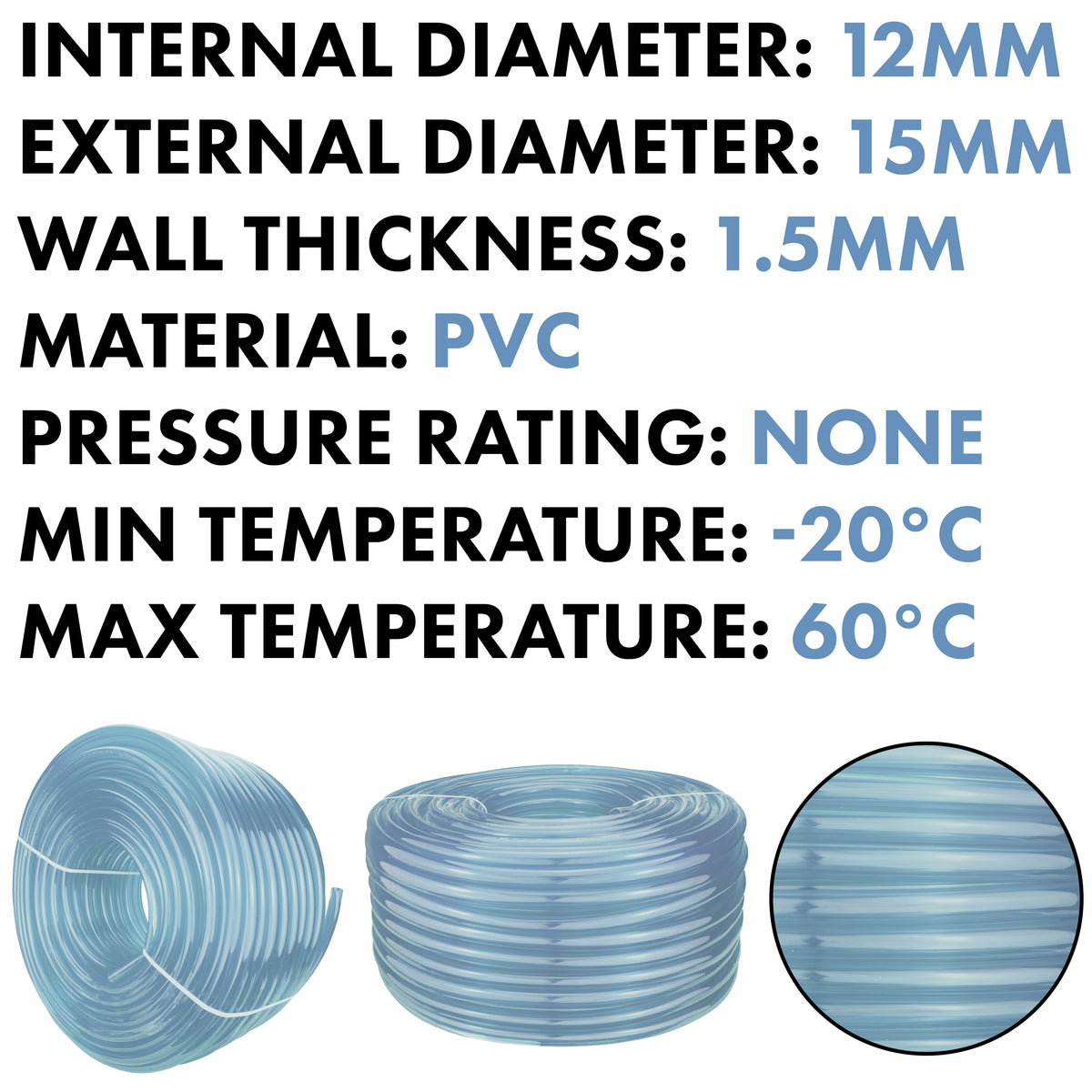 Clear PVC Pipe 12mm*15mm
