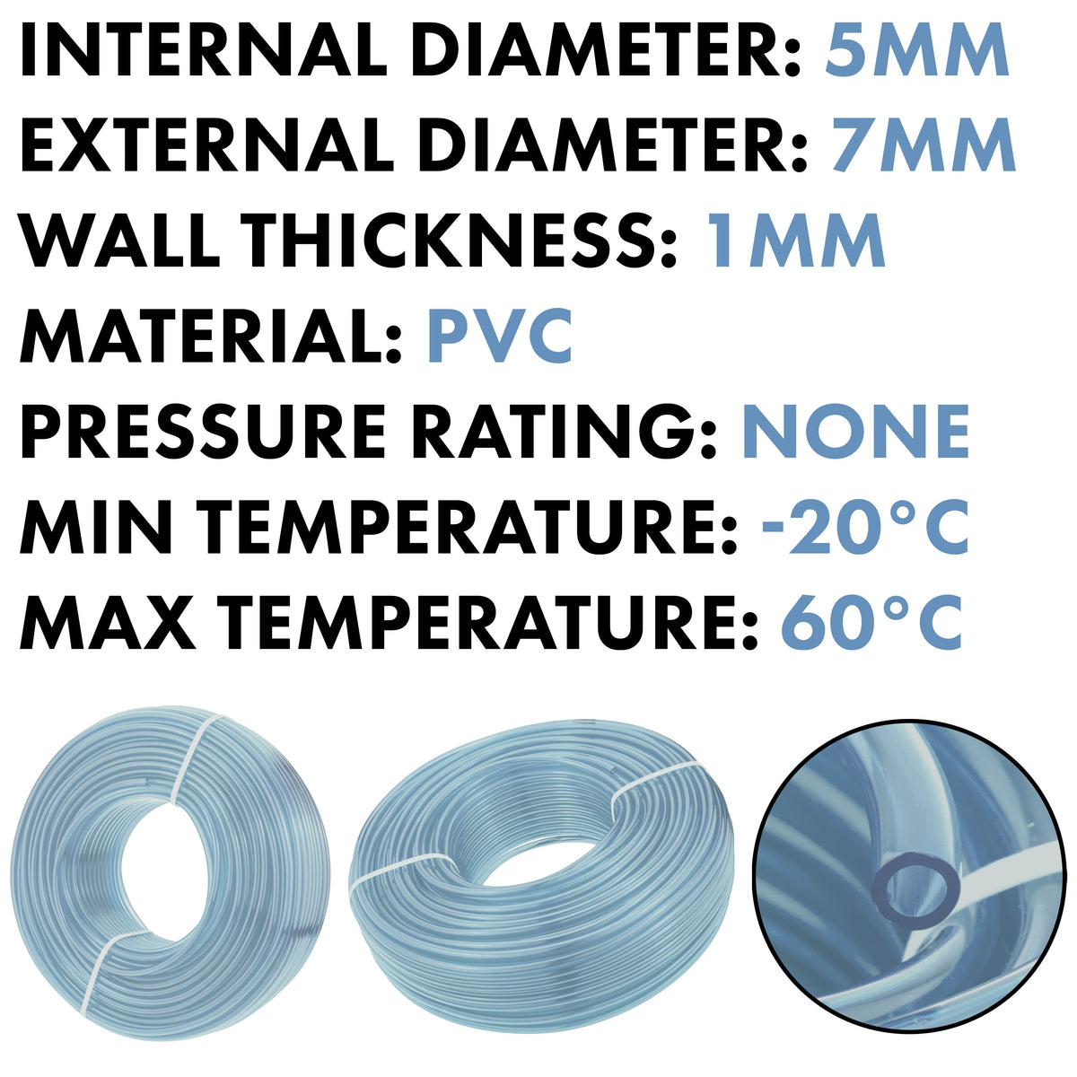 Clear PVC Pipe 5mm*7mm