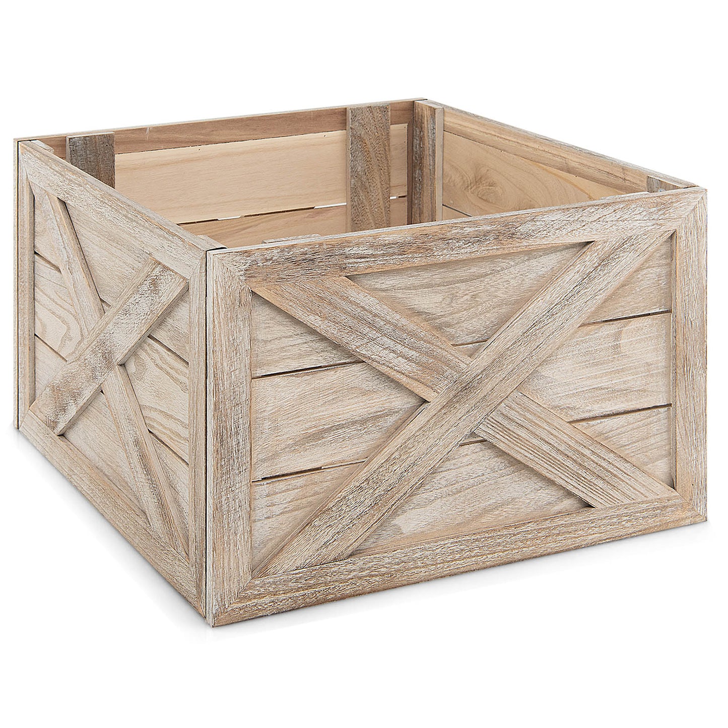 Christmas Tree Box Stand with Hook and Loop Fasteners-Grey-L