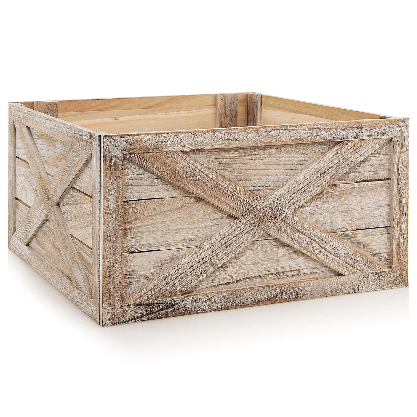 Christmas Tree Box Stand with Hook and Loop Fasteners-Grey-L