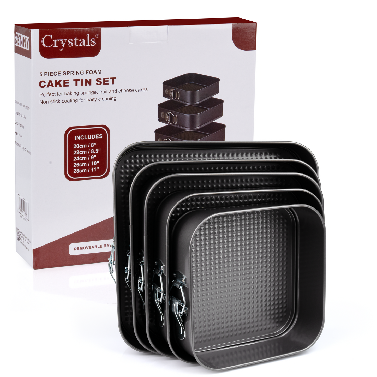 5Pcs Non Stick Square Cake Baking Trays