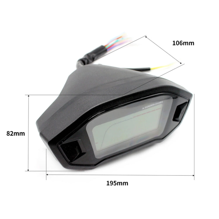 B2912 Motorcycle Modified Instrument Panel 12V LCD Display Odometer Mileage 2-4 Cylinder Speedometer, B2912