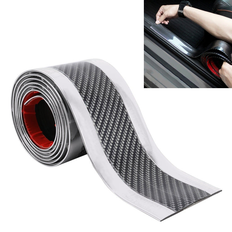 Universal Electroplate Carbon Fibre Car Door Threshold Decoration Strip Decorative Sticker, Size : 5CM x 2M, 5CM x 2M (Silver), 5CM x 2M (Gold), 5CM x 2M (Red)