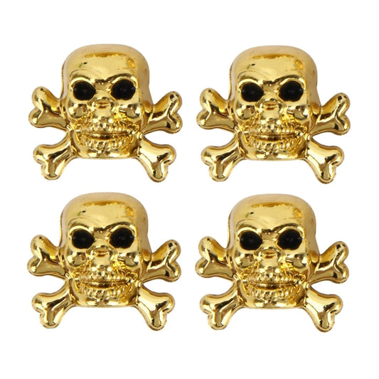 4 PCS Universal Skull Shape Gas Cap Mouthpiece Cover Gas Cap Tire Cap Car Motor Bicycle Tire Valve Caps, Skull Shape