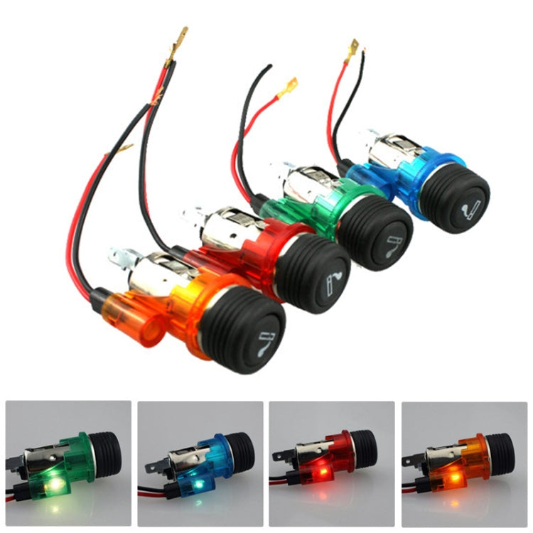 Car 10A 12V European Standard Cigarette Lighter Full Assembly with Light