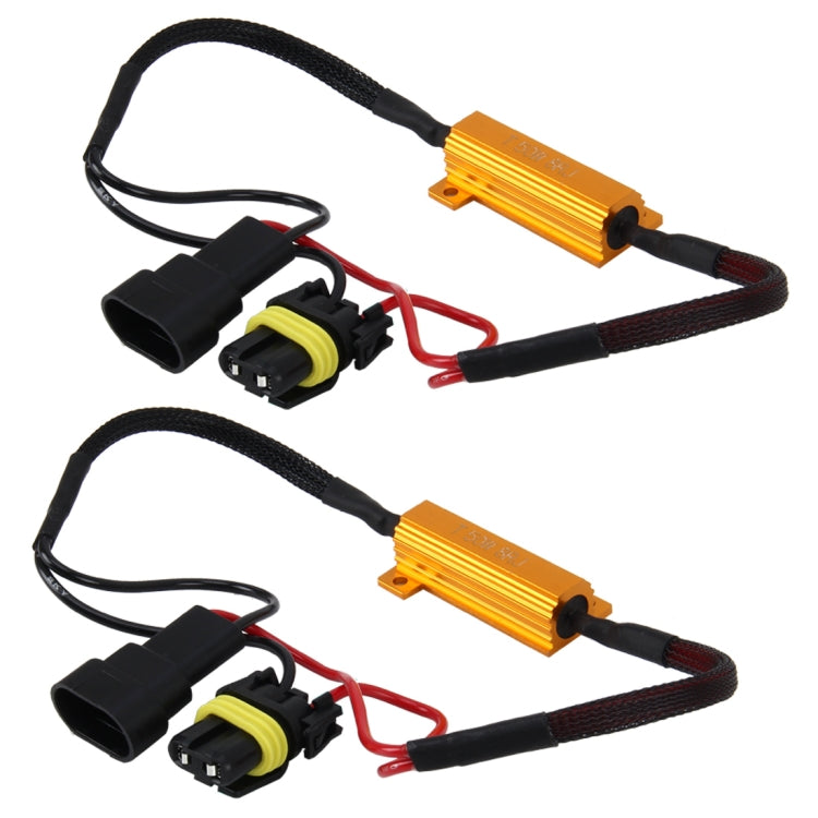 2 PCS 9006 Car Canbus Error Canceller Decoder Load Resistor LED 50W 8 Ohm No Blinking Decoder Heat Resistance Aluminum Case Heat Sink High Power Metal Shell Resistance, 9006