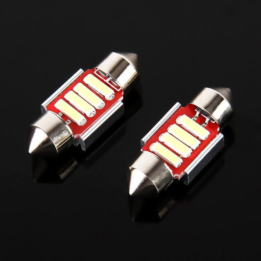 2 PCS 2W 100 LM 6000K 31MM 4 SMD-7020 LEDs Bicuspid Port Decoding Car Dome Lamp LED Reading Light, DC 12V, 31MM