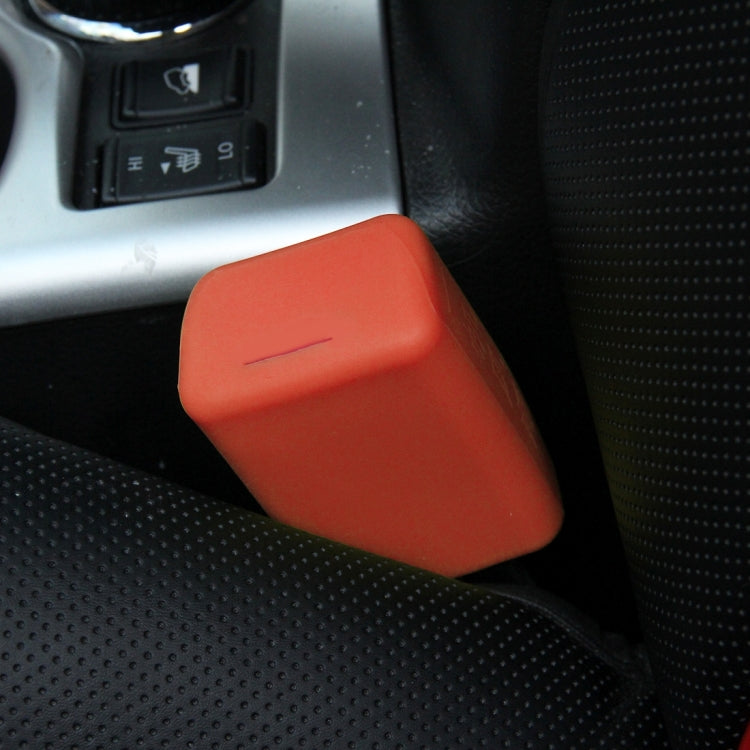 Safe Rubber Car Seat Belt Clips Locking Buckles Protective Cover, Red, Black, Orange, Green, Blue