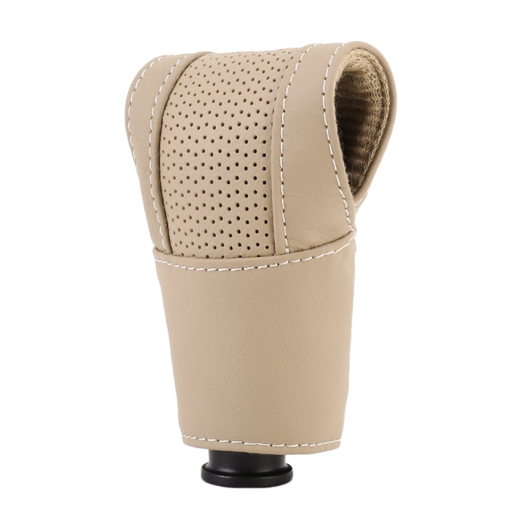 Universal Nonslip Breathable Genuine Leather Car Gear Shift Knob Cover