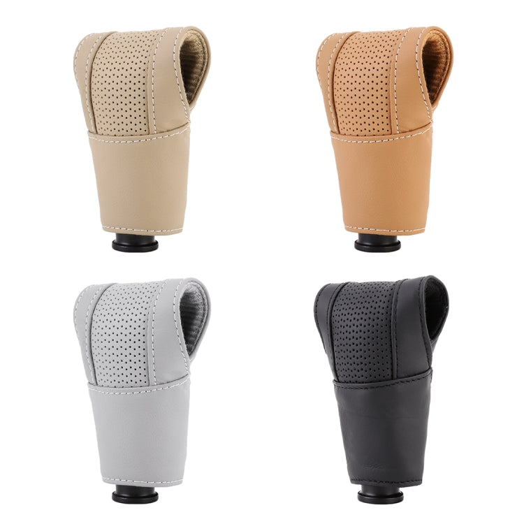 Universal Nonslip Breathable Genuine Leather Car Gear Shift Knob Cover