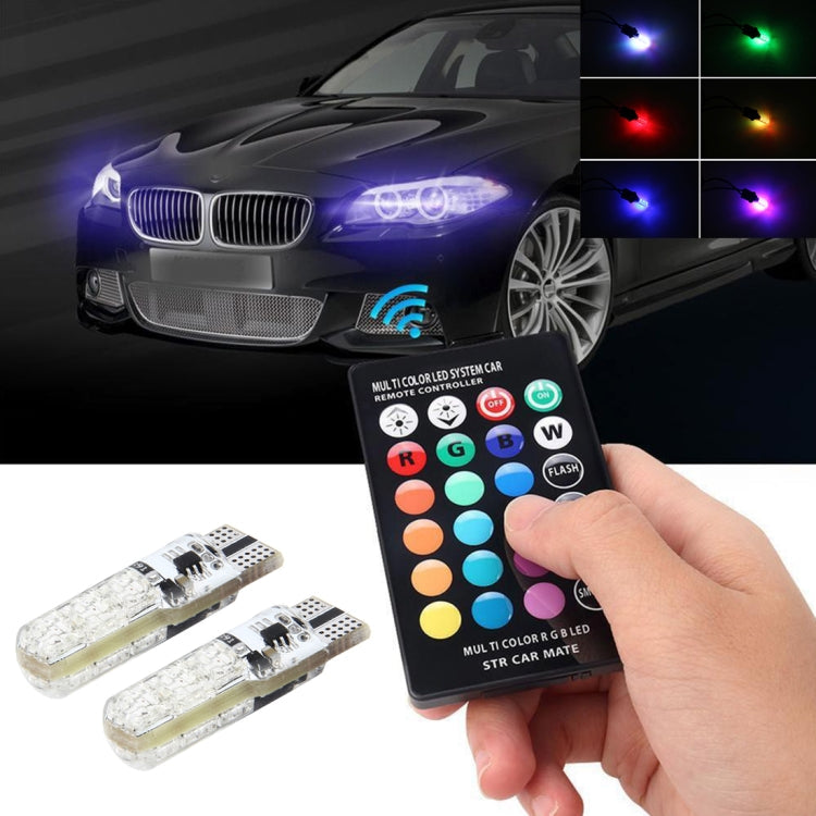 2 PCS T10 2W Auto Flash Strobe Fade Smooth Remote Controlled Colorful LED Clearance Decorative Light, DC 12V, 2W