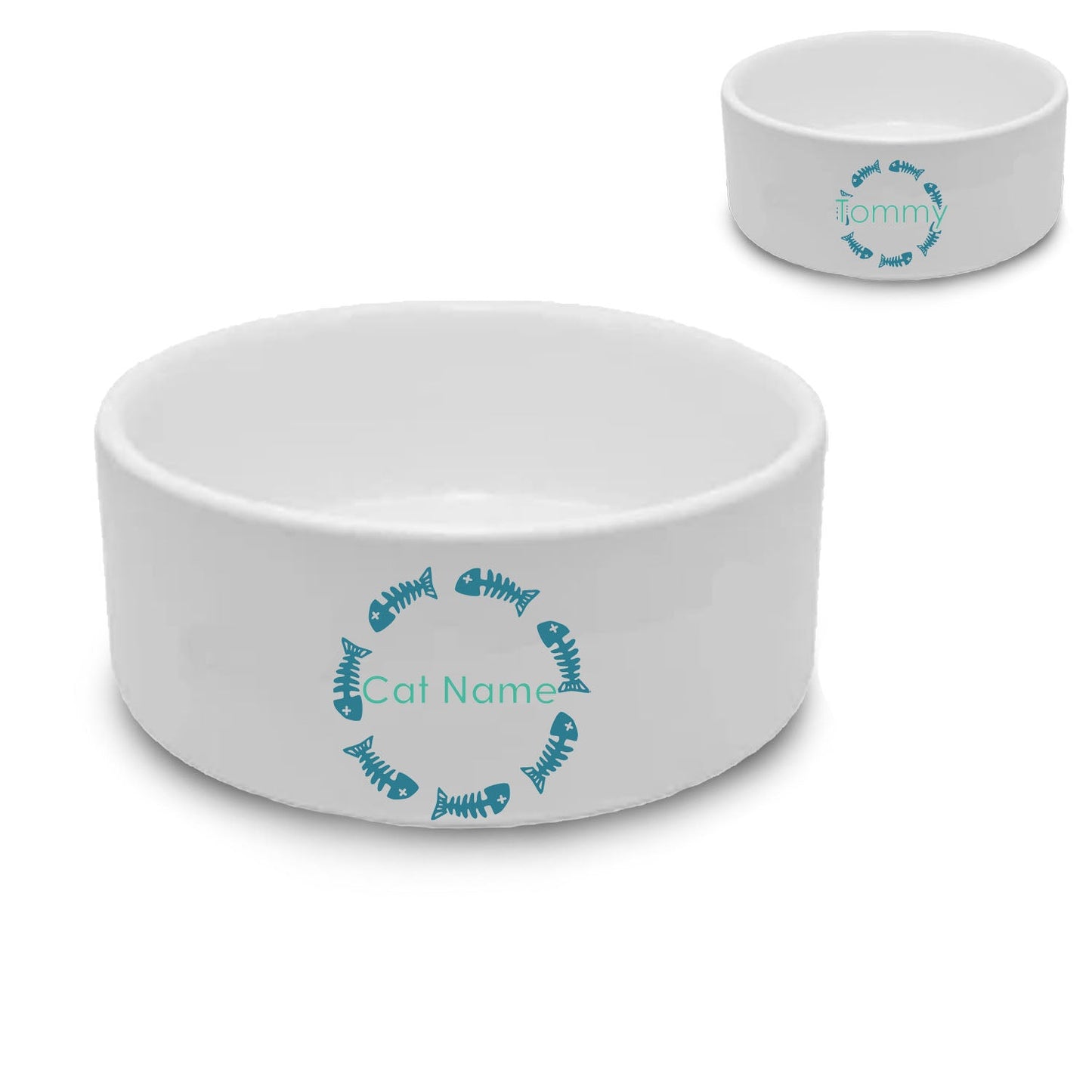 Personalised Cat Bowl with Fish Design