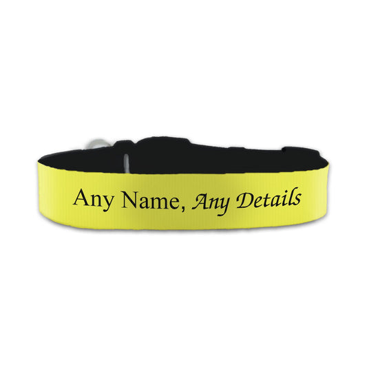 Personalised Small Dog Collar with Yellow Background