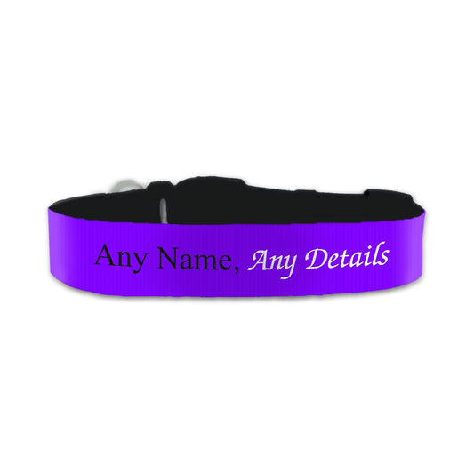 Personalised Small Dog Collar with Purple Background