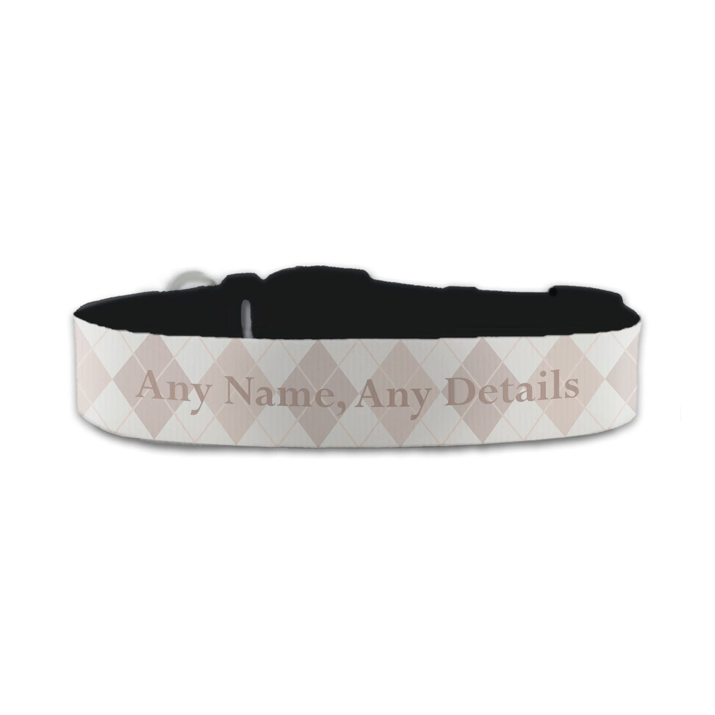 Personalised Small Dog Collar with Square Pattern Background