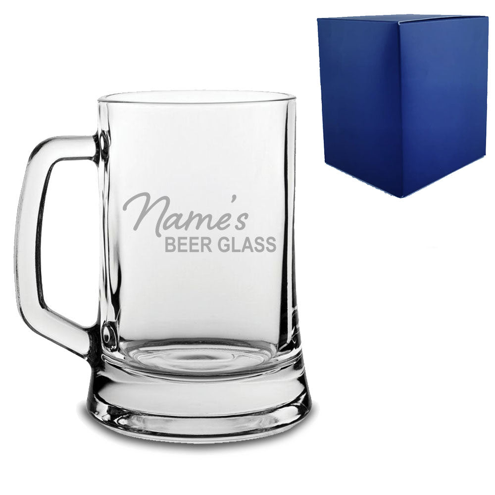 Engraved Beer Tankard, Mug & Pint Glasses with Premium Satin Lined Gift Box