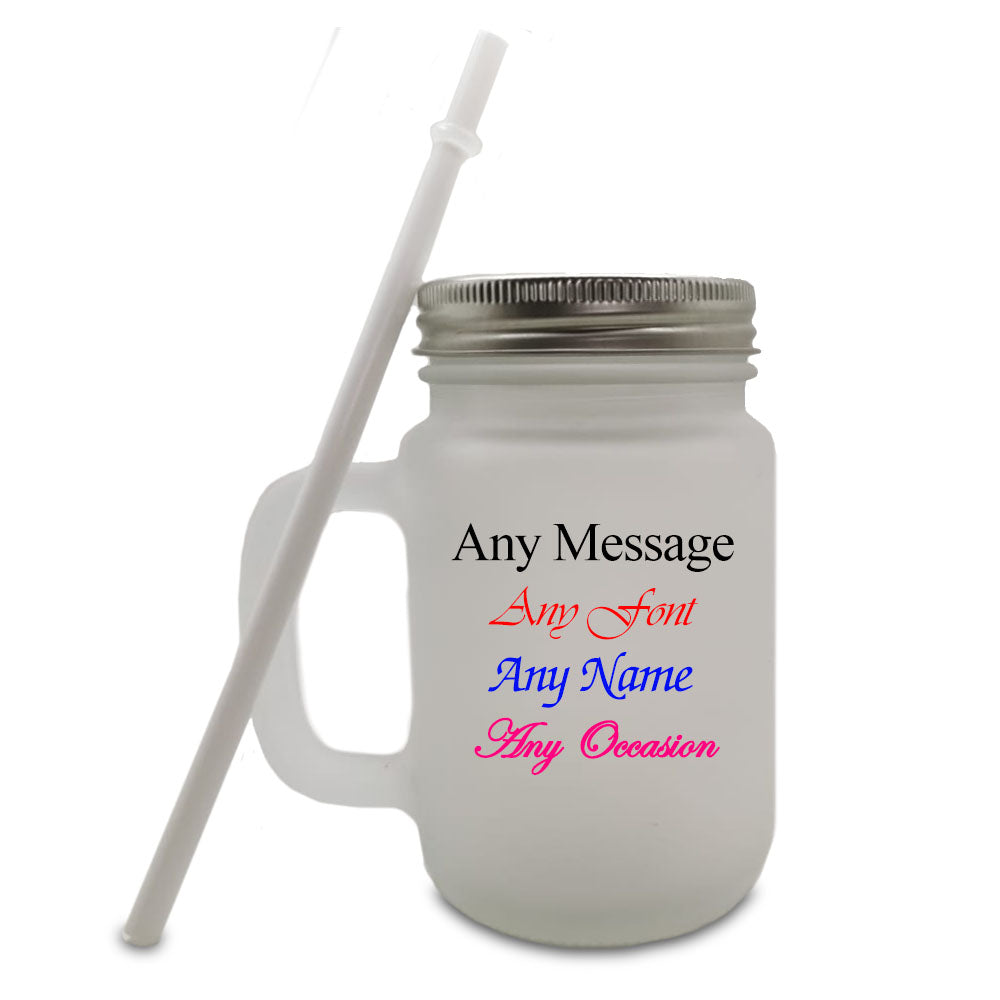 Colour Printed Frosted Mason Jar